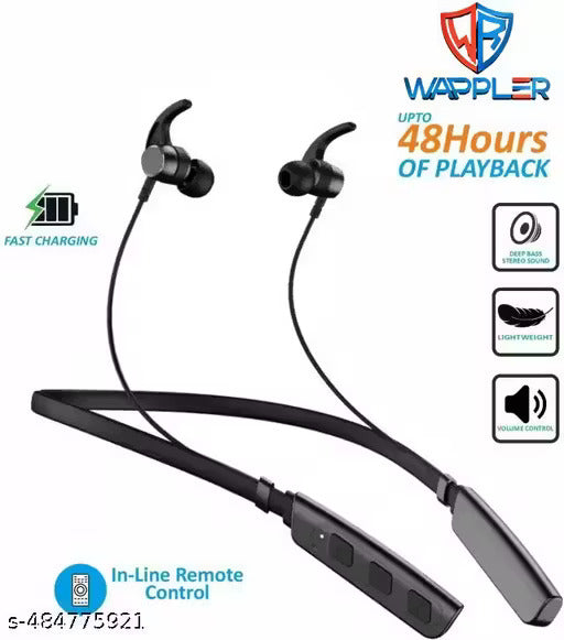 BT 235V3 Black Bluetooth Neckband | Wireless Neckband | Clear Sound Quality With Powerful Bass 20HR Battery Type C Fast Charge Magnetic Lock | Premium Metal Look & Clear Mic Sound | Bluetooth Headphones